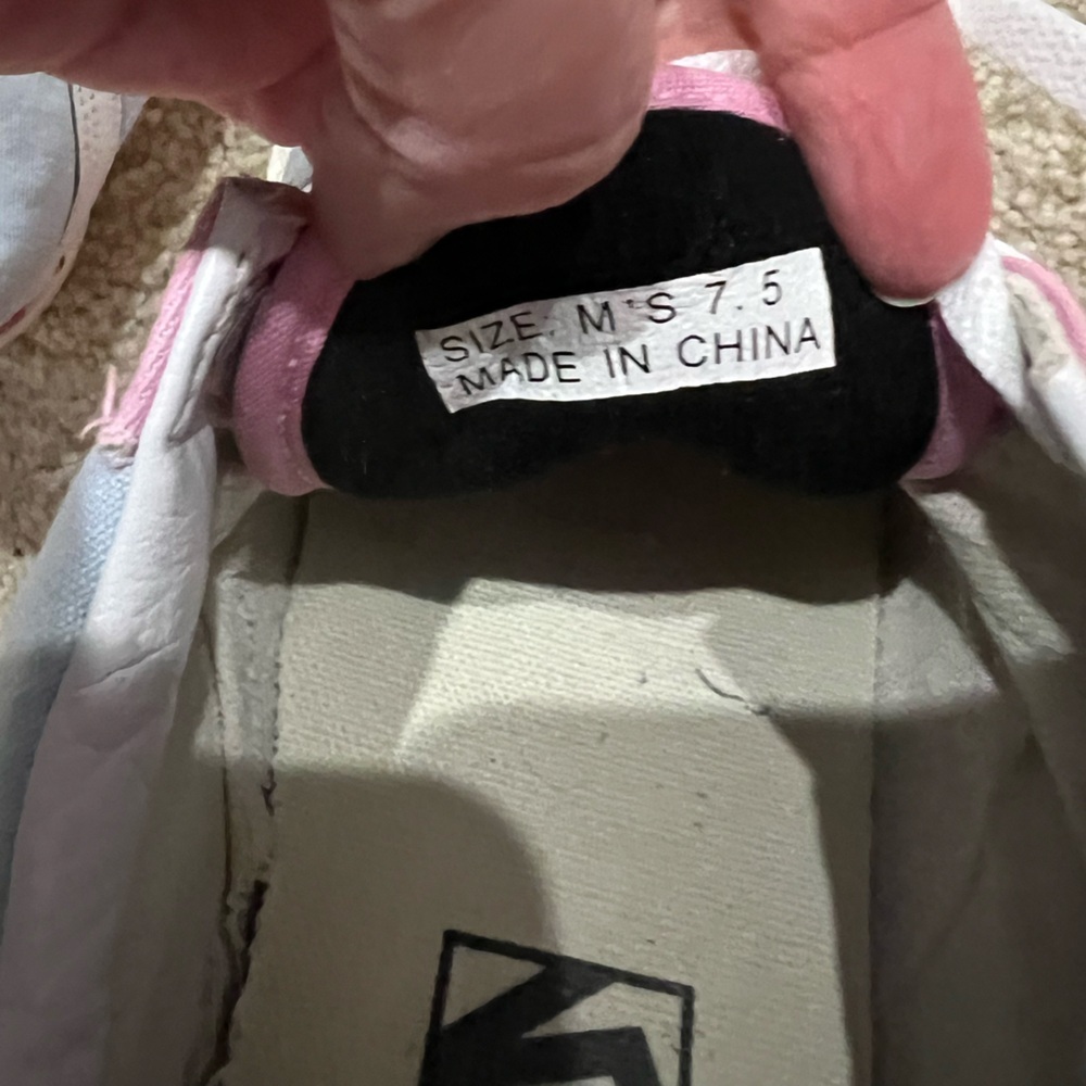 Pink white light blue checkered Vans men’s 7.5 - Picture 8 of 9